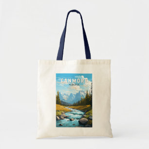 Tote Bag Canmore Canada Travel Art Vintage
