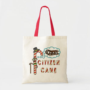 Tote Bag Canne à canne à canon citoyen de Noël