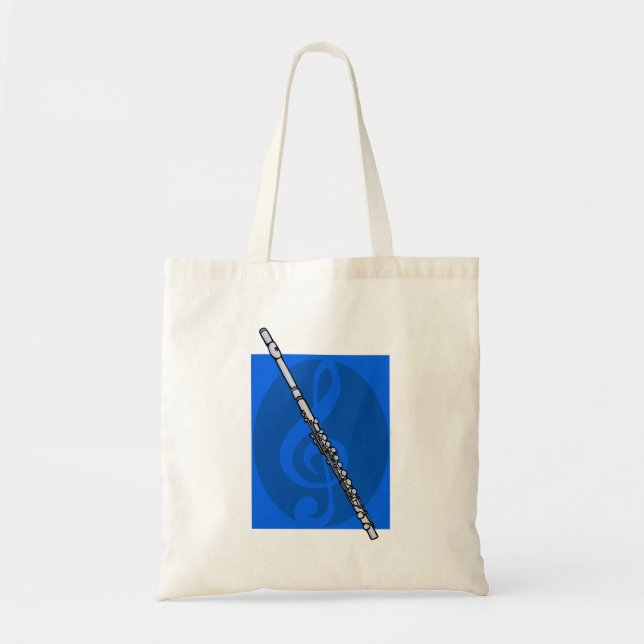 Tote Bag Cannelure avec l'arrière - plan bleu de clef (Devant)