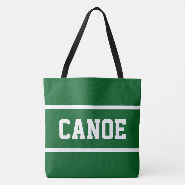Tote Bag CANOE Athlétique Bandes de Texte Blanches sur Fond (Devant)