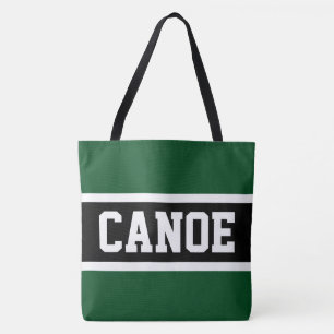 Tote Bag CANOE Sportif Vert Forêt Noir Blanc Rayures