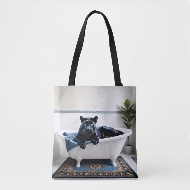 Tote Bag Canole Jaguar dans le bain (Devant)