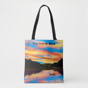 Tote Bag Canot Sur Sunset Lake