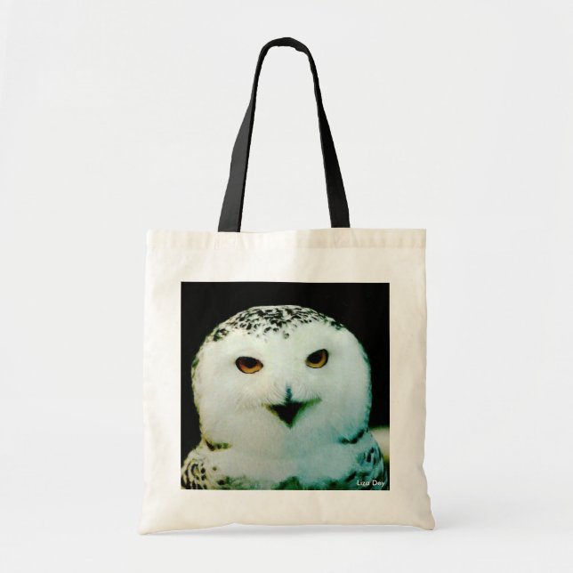 Tote Bag Canvas Budget Chouette Neige Fourre-tout (Devant)