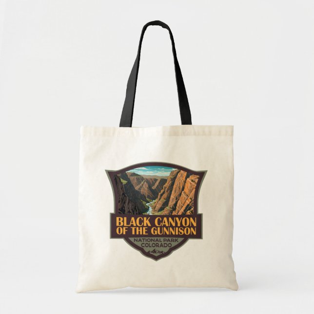 Tote Bag Canyon Noir Du Parc National Gunnison Art (Devant)