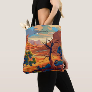 Tote Bag Canyonlands Utah Art Vintage Illustration de voyag