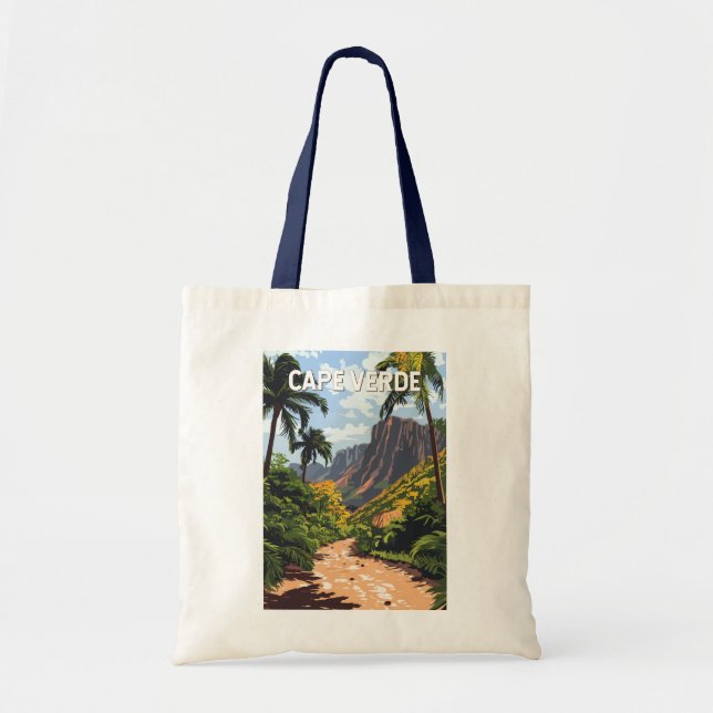 Tote Bag Cap-Vert Illustration Voyage Art Vintage (Devant)