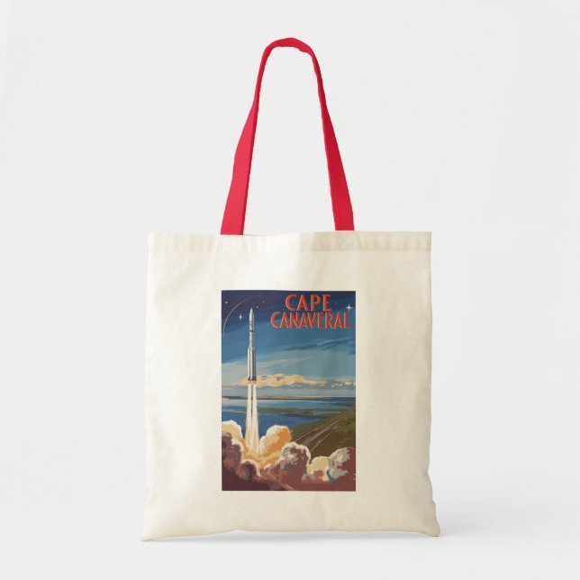 Tote Bag Cape Canaveral Florida Peintre Voyage Art Retro (Devant)
