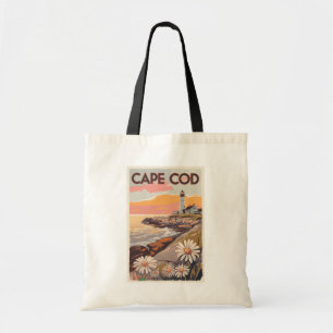 Tote Bag Cape Cod Massachusetts Peinture Art Voyage Retro