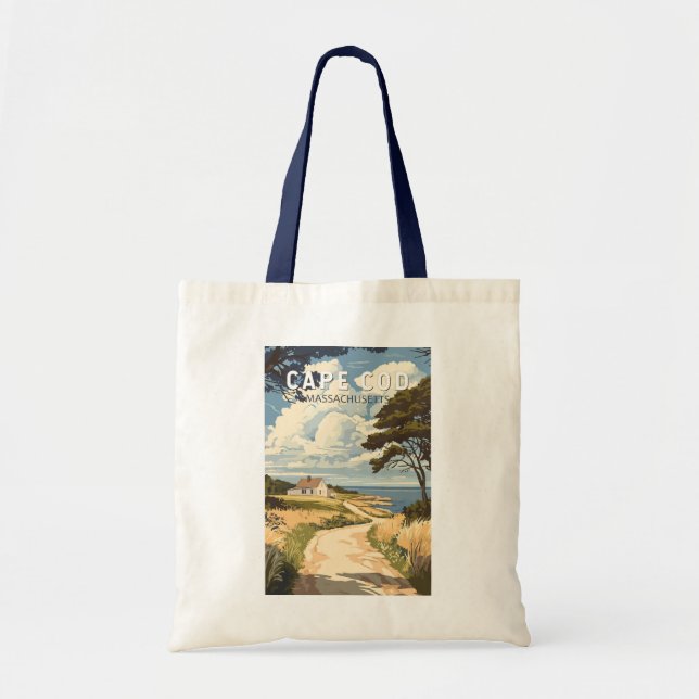 Tote Bag Cape Cod Massachusetts Voyage Art Vintage (Devant)