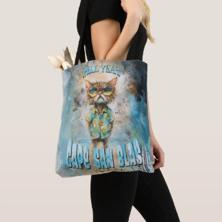 Tote Bag Cape San Blas Florida Beach Cat