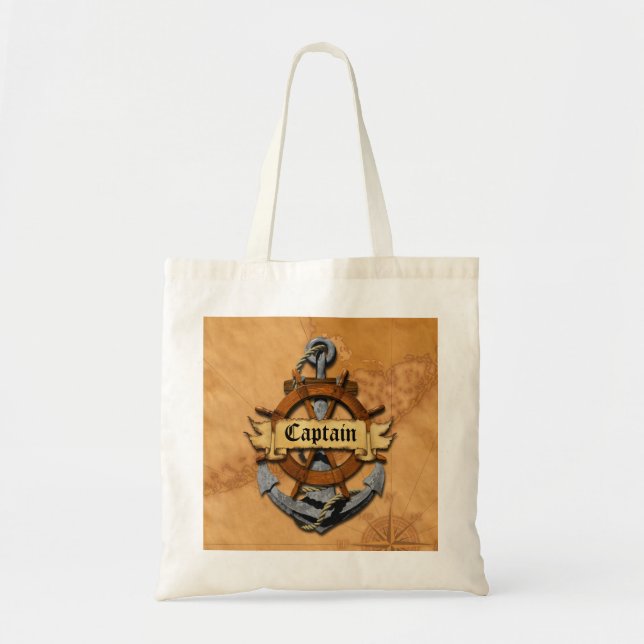 Tote Bag Capitaine Anchor et roue (Devant)