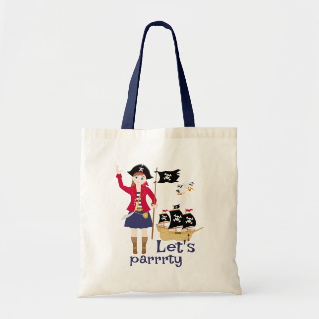 Tote Bag Capitaine de la fête d'anniversaire du navire pira (Devant)