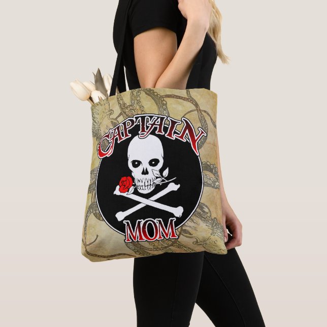 Tote Bag Capitaine Maman - Embracé par Deep Deep (De près)