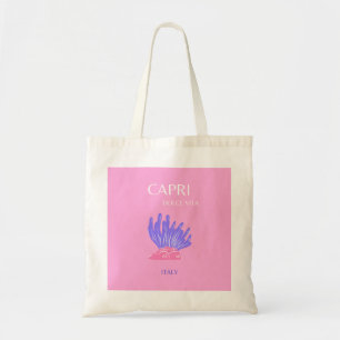 Tote Bag Capri, Italie, Preppy, rose