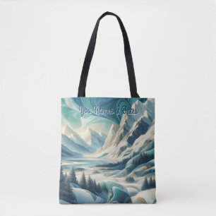 Tote Bag Capturer Art Hiver Scène & Cristaux de neige et de