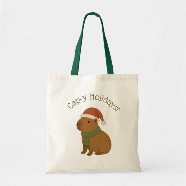 Tote Bag Capybara à Noël (Devant)