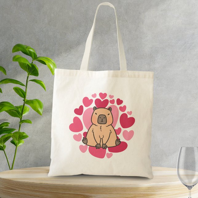 Tote Bag Capybara aime avec beaucoup de coeur (Capybara lovers)