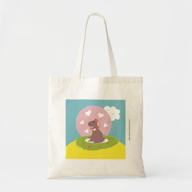 Tote Bag Capybara amoureux (Devant)
