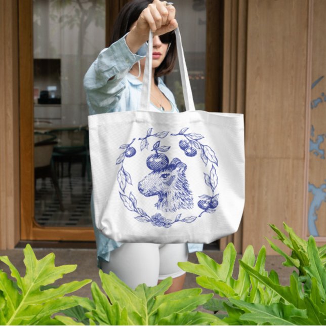Tote Bag Capybara Animal Avec Des Pommes (Créateur téléchargé)