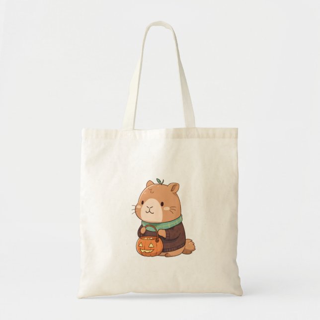 Tote Bag Capybara Coquet dans un Pull Citrouille au Milieu  (Devant)
