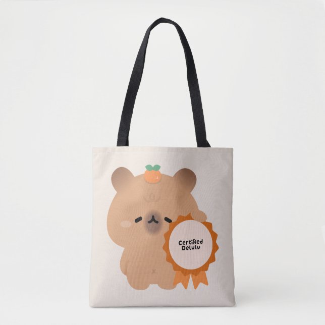 Tote Bag Capybara Delulu certifié (Devant)