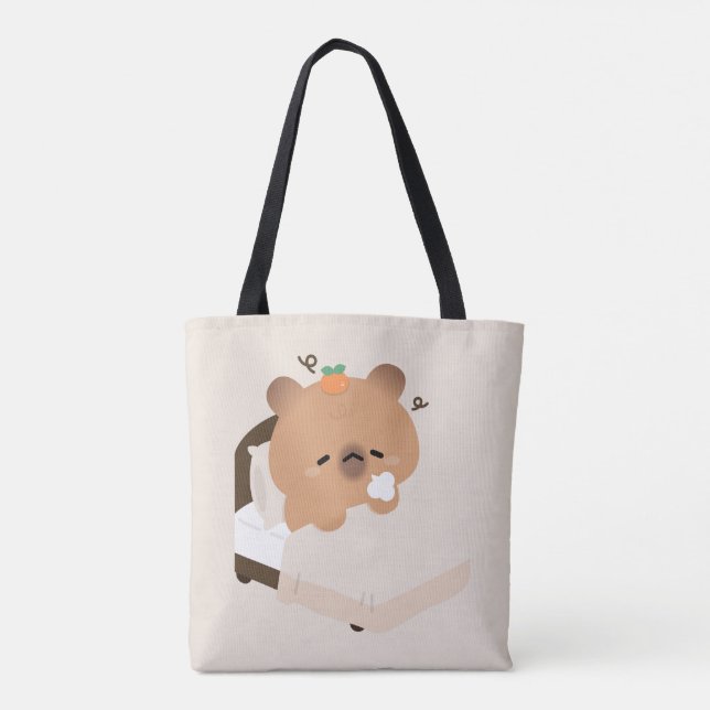 Tote Bag Capybara fatigué mignon (Dos)