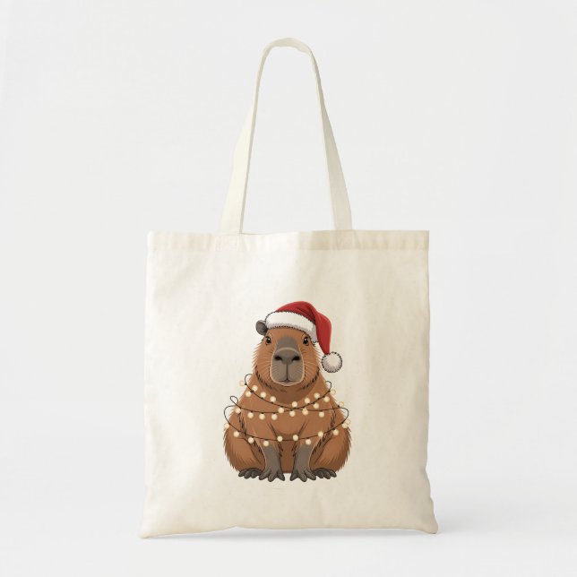 Tote Bag Capybara Noël Correspondant Drôle de Père Noël (Devant)