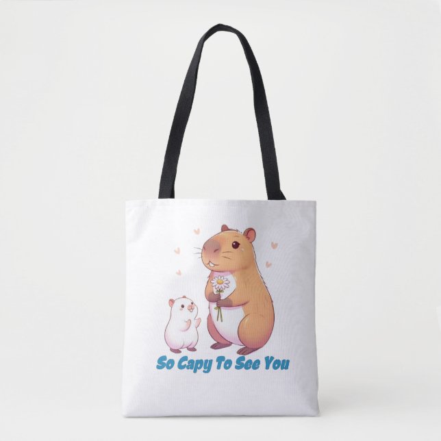 Tote Bag Capybara - Tellement Capy De Vous Voir (Devant)