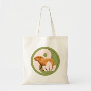 Tote Bag Capybara Zen Yin Yang Nature Paisible
