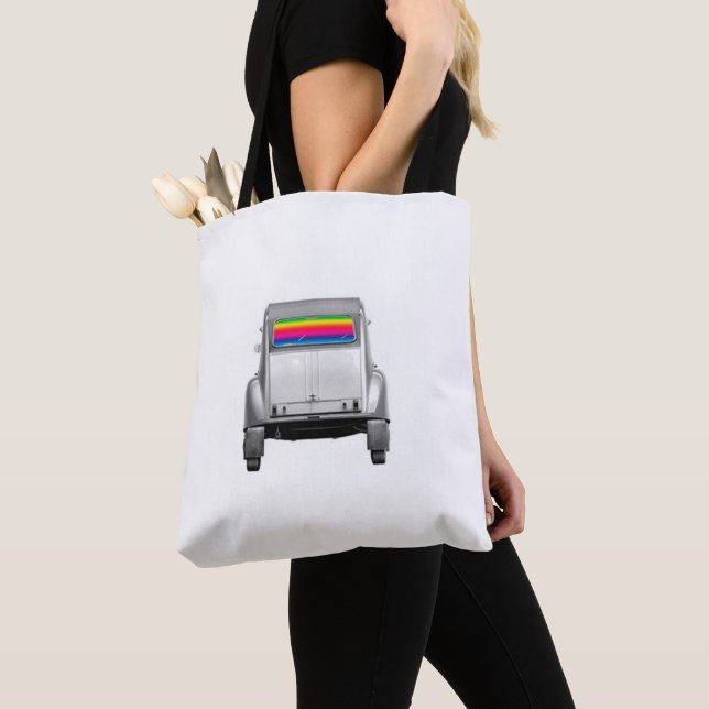 Tote Bag Car + rainbow (De près)