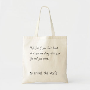 Tote Bag Car to Travel the World Quote Traveler Explorer