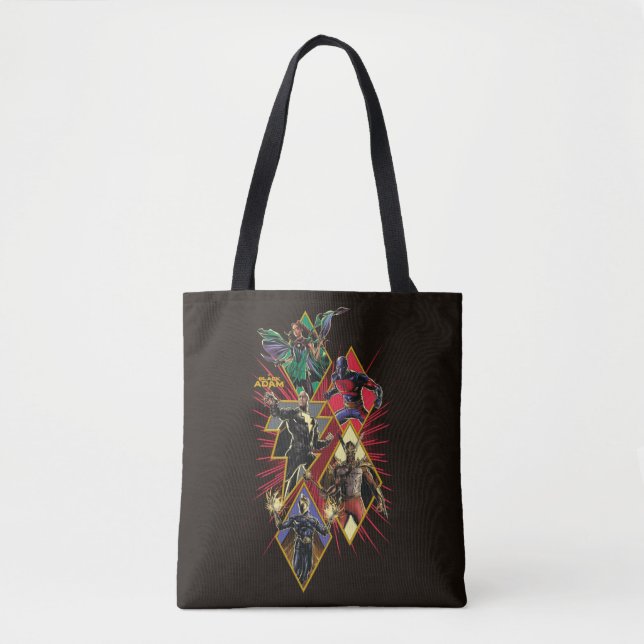 Tote Bag Caractère Adam noir Diamètre Burst Graphic (Devant)