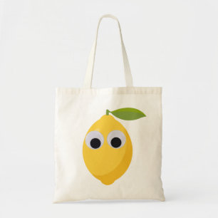 Tote Bag Caractère de citron, fruit doux aux yeux de googne