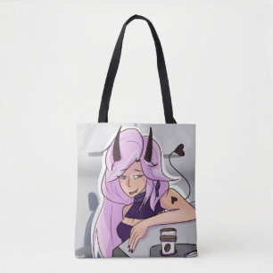 Tote Bag Caractère fille démon Anime Fourre-tout