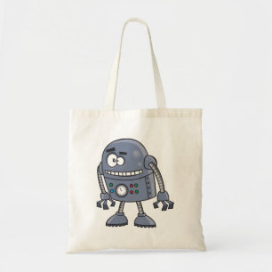 Tote Bag Caractère Robot drôle Cute Blue Retro