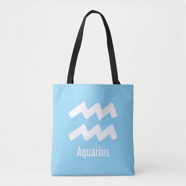 Tote Bag Caractères du Zodiaque Verseau Astrologie Minimali (Devant)