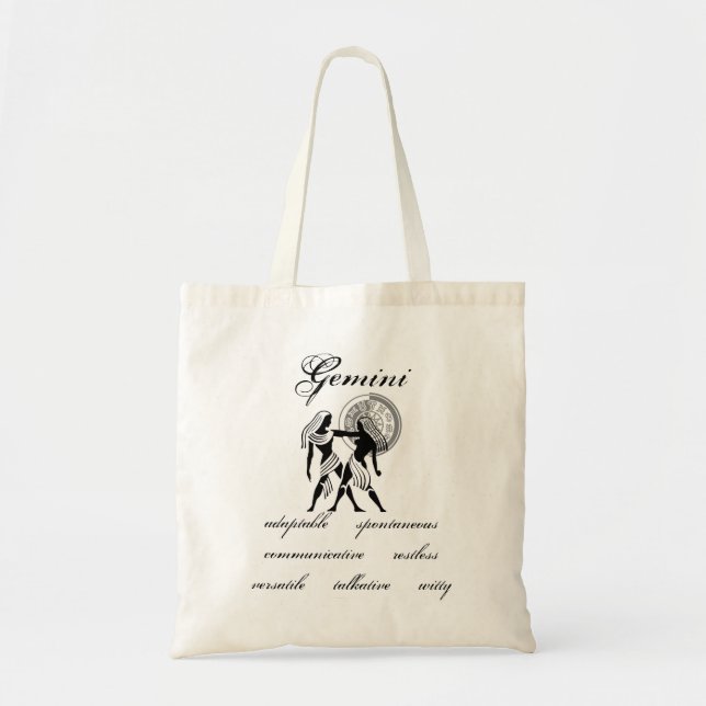 Tote Bag Caractéristiques Gemini personnalisables Zodiac à  (Devant)