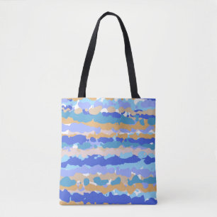 Tote Bag Caramel orange Turquoise Abstrait en gras