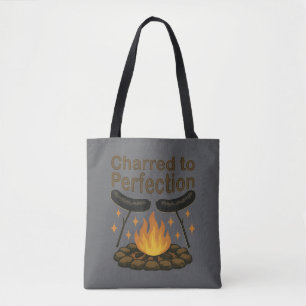 Tote Bag Carbonisé à la perfection Drôle Hot Dog de feu de