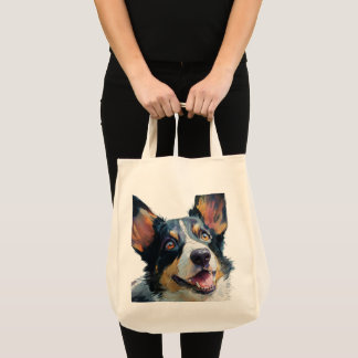 Tote Bag Cardigan Welsh corgi watercolor