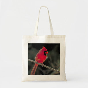 Tote Bag Cardinal rouge perché sur une branche d'arbre