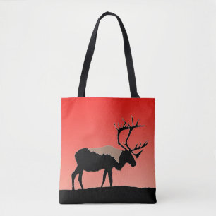 Tote Bag Caribou au coucher du soleil - Art animalier origi