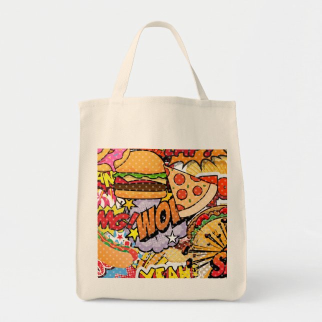 Tote Bag Caricature alimentaire (Devant)