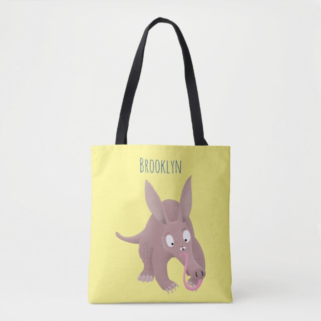 Tote Bag Caricature amusante de Aardvark (Devant)