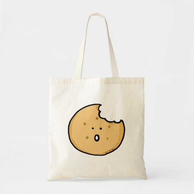 Tote Bag Caricature amusante de biscuits avec une pointe (Devant)