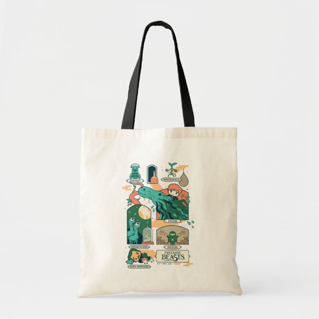 Tote Bag Caricature Bêtes fantastiques Scènes (Devant)