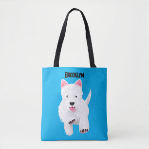 Tote Bag Caricature blanche de terrier de l'ouest