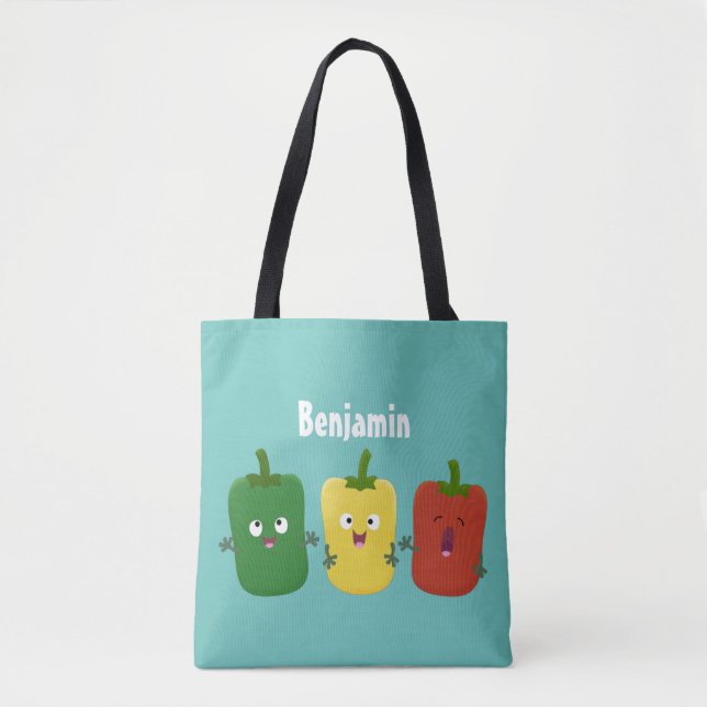Tote Bag Caricature de chant trio capsicum poivre clair (Devant)