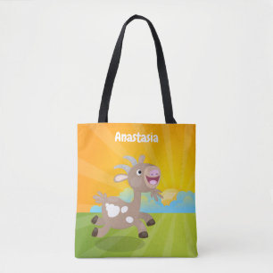 Tote Bag Caricature de chèvre billy joyeux